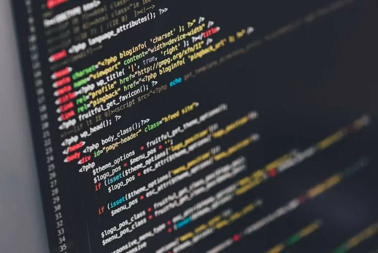 Application source code on a developer's screen